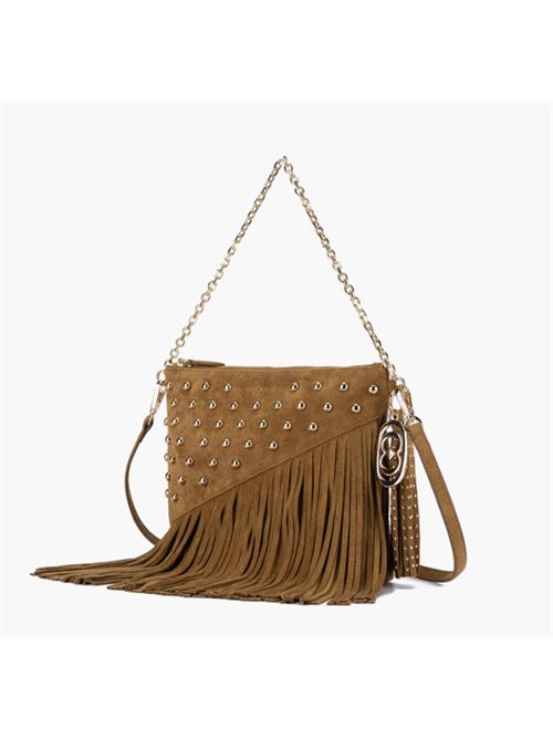 night ed.fringes&studs pochette suede LA CARRIE | 152P-KY-501-SUECUOIO